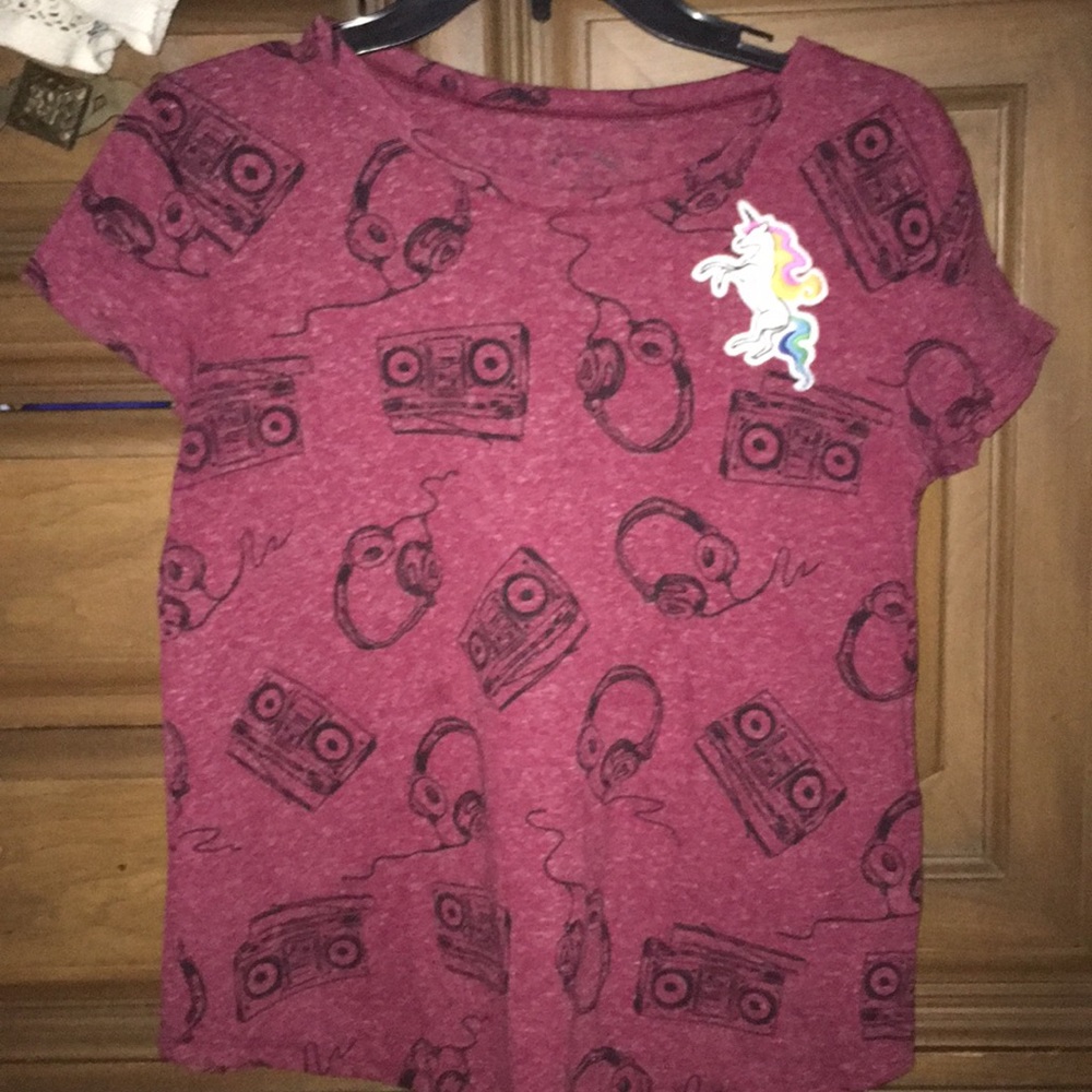 UNICORN patch T-Shirt with Headphones and Boombox